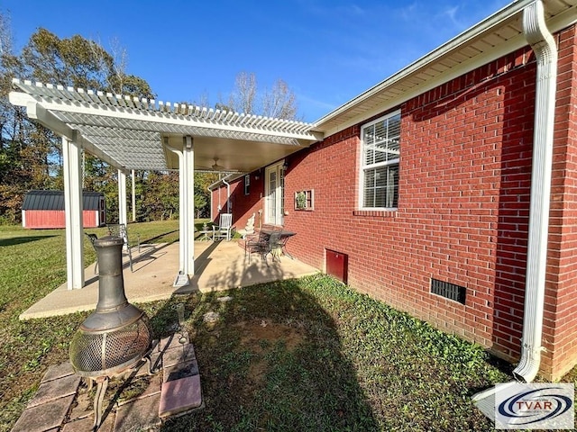 view of patio with a pergola