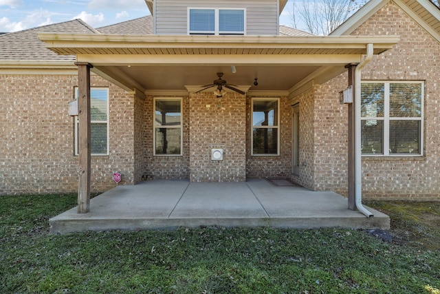 view of patio / terrace with ceiling fan