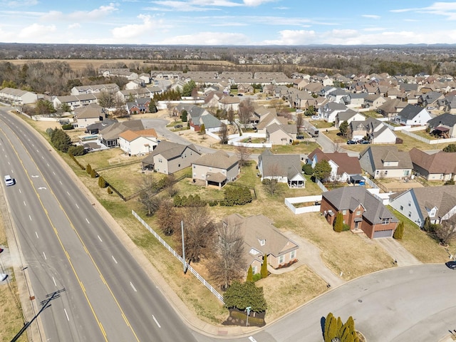 aerial view with a residential view