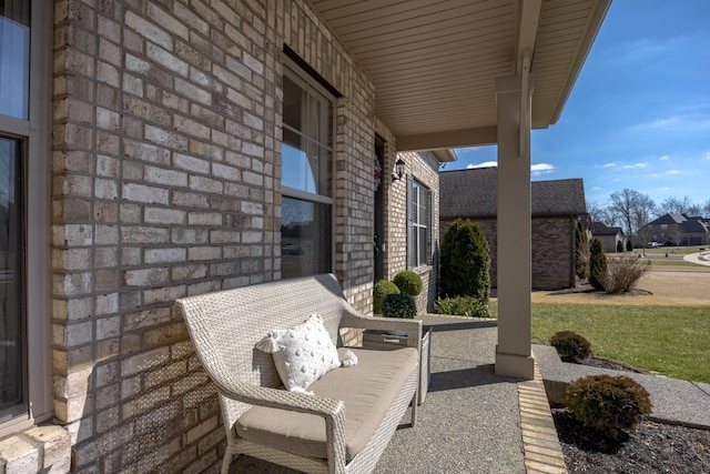 view of patio featuring a porch