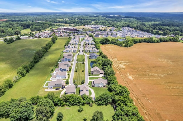 aerial view with a residential view