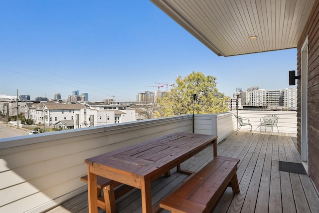 balcony with a city view