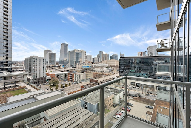 balcony featuring a view of city