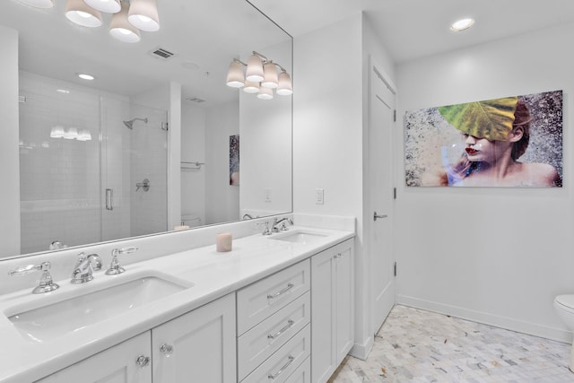 full bathroom with a sink, visible vents, and toilet