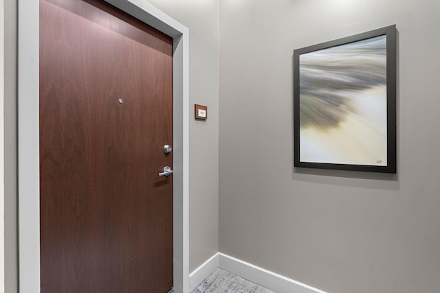 entryway with baseboards