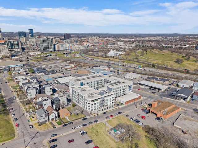 bird's eye view with a view of city