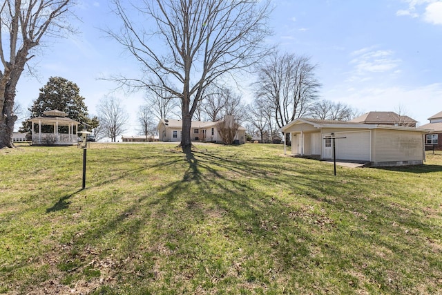 view of yard featuring a gazebo