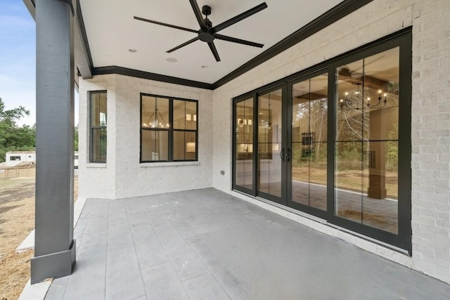 view of patio / terrace featuring a ceiling fan