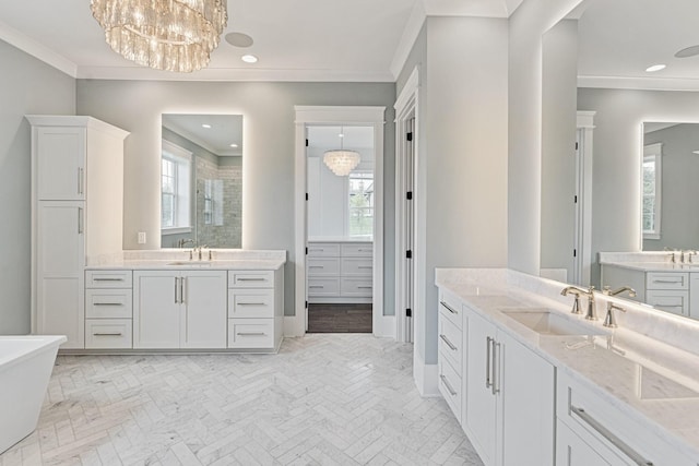 full bathroom with a shower stall, plenty of natural light, and a sink