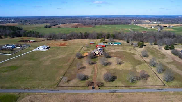 drone / aerial view with a rural view