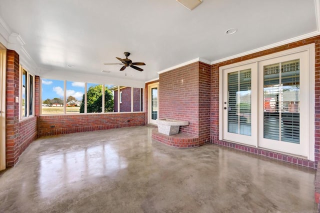 view of patio featuring a ceiling fan