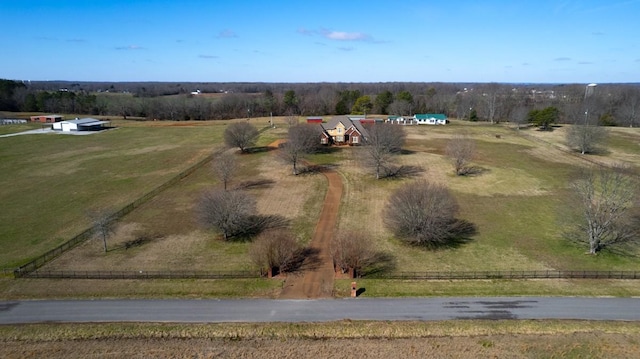 bird's eye view featuring a rural view