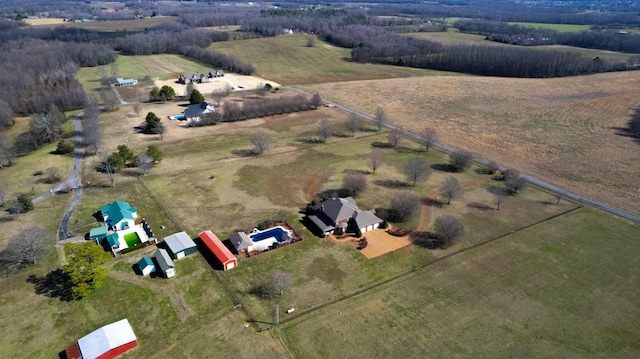 drone / aerial view featuring a rural view