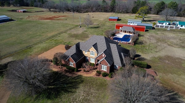 drone / aerial view featuring a rural view