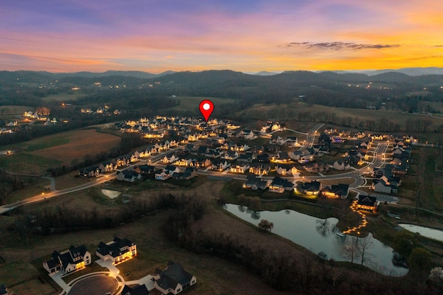 aerial view with a mountain view