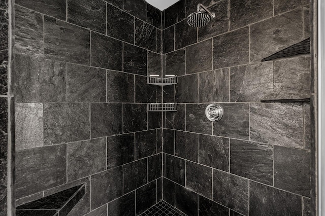 room details with a tile shower