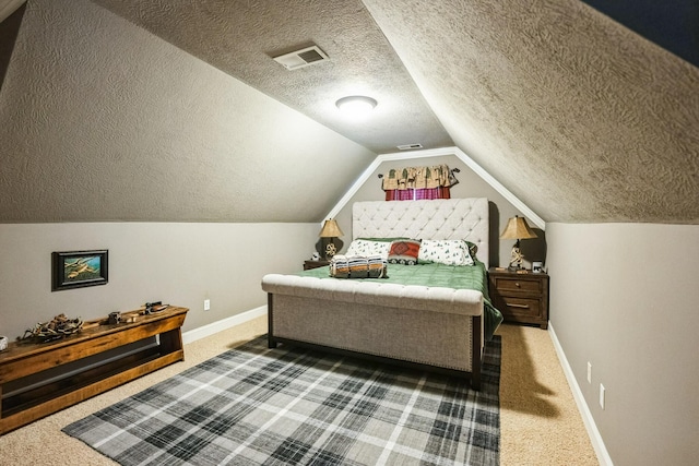 bedroom featuring carpet, visible vents, and baseboards