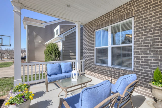 view of patio featuring an outdoor living space