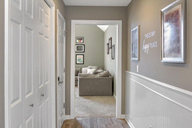 corridor featuring light wood-style floors