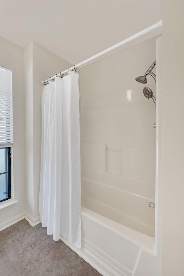 bathroom featuring shower / bath combo