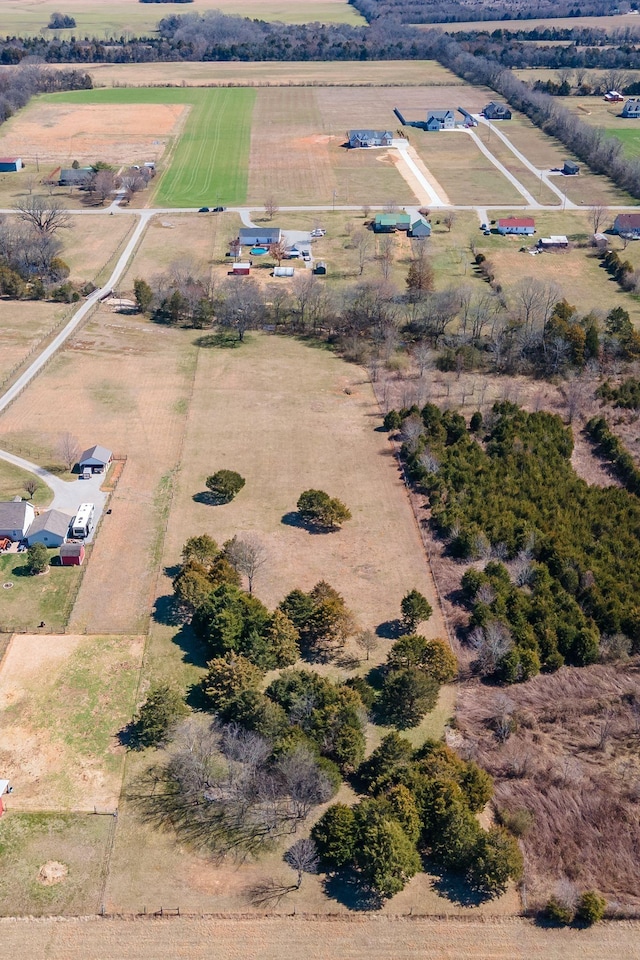 drone / aerial view with a rural view