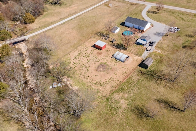 drone / aerial view with a rural view