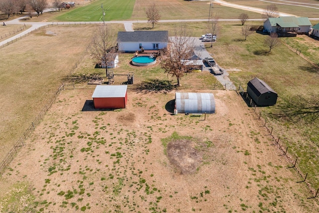 drone / aerial view with a rural view