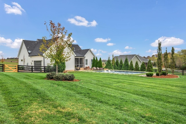 view of yard featuring fence