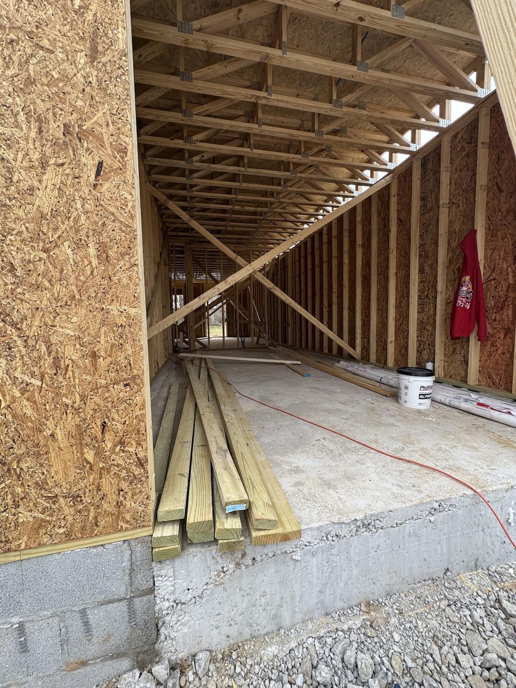 view of unfinished attic