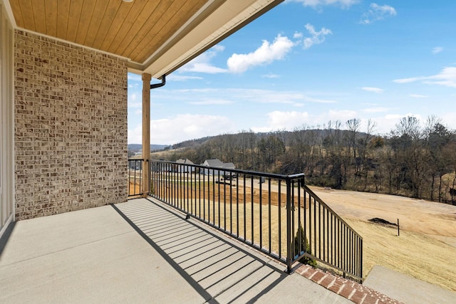 balcony with a view of trees