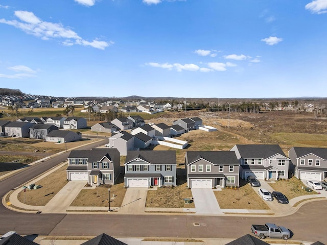 bird's eye view with a residential view