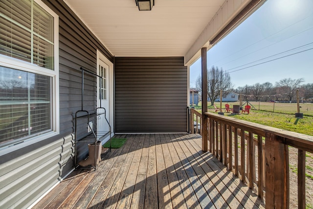 deck with a lawn