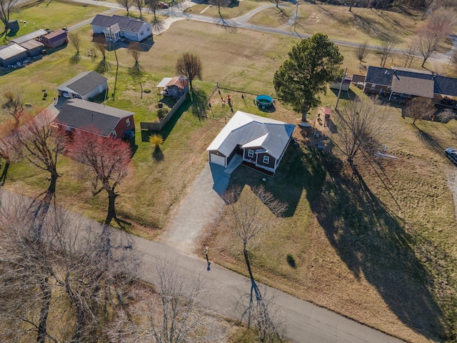 aerial view with a rural view