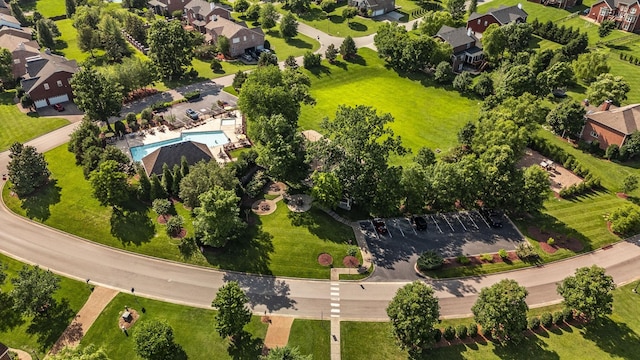 aerial view with a residential view