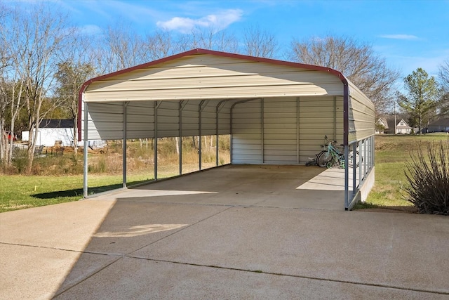 view of car parking featuring a carport