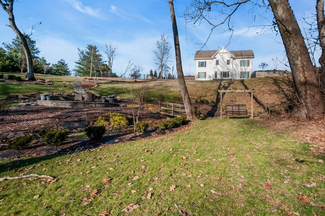 view of yard with fence