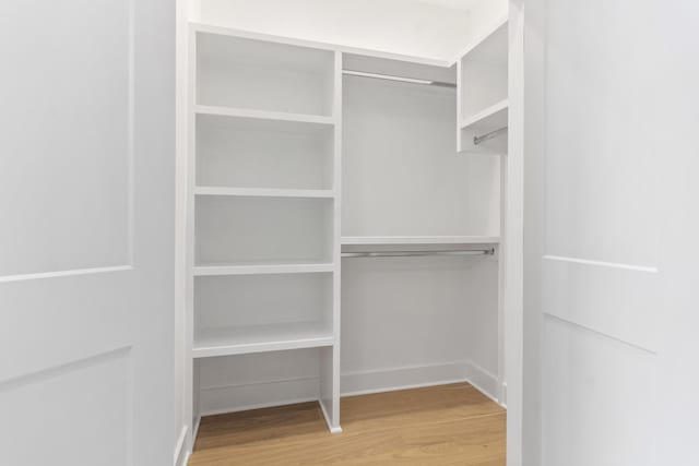 spacious closet featuring wood finished floors