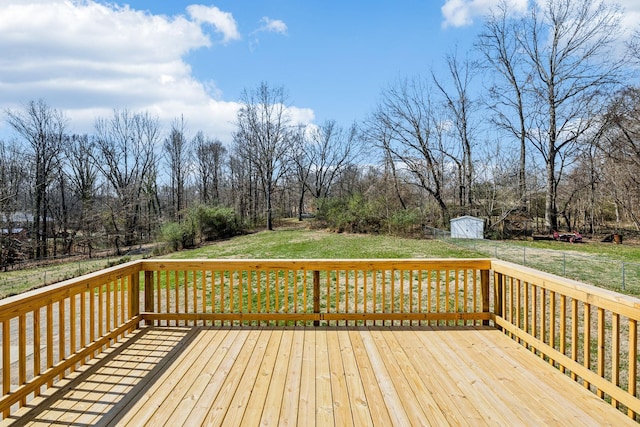 334 Idaho Springs Rd, Clarksville, TN 37043 - wooden terrace with a yard, an outbuilding, and a storage shed