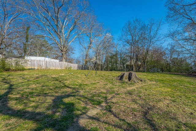 view of yard featuring fence