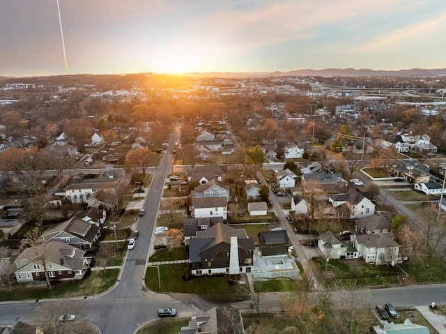 aerial view with a residential view