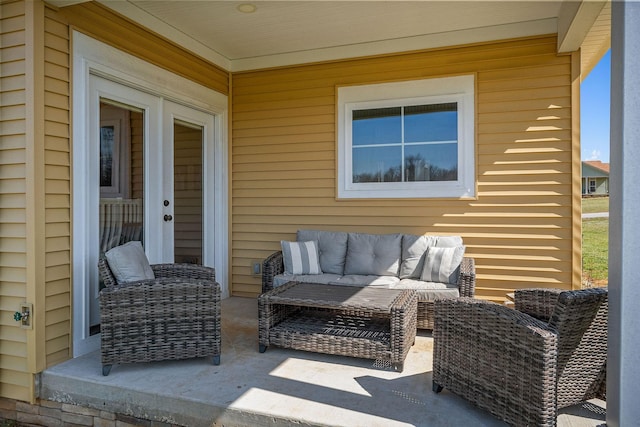 view of patio / terrace featuring an outdoor living space