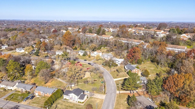 aerial view with a residential view