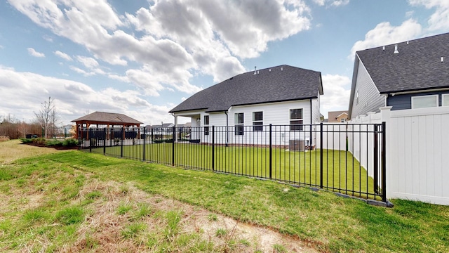 view of yard featuring fence