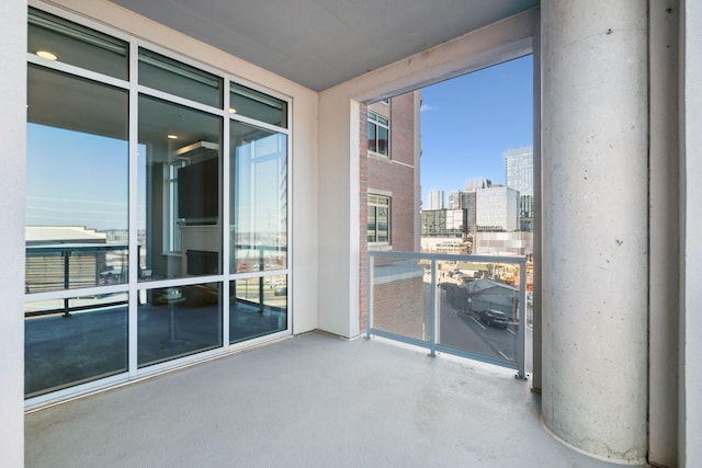 balcony featuring a view of city