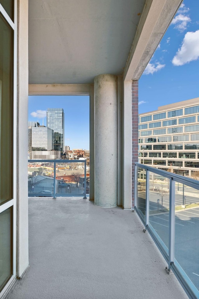 balcony featuring a city view