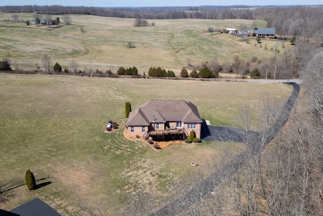 bird's eye view with a rural view