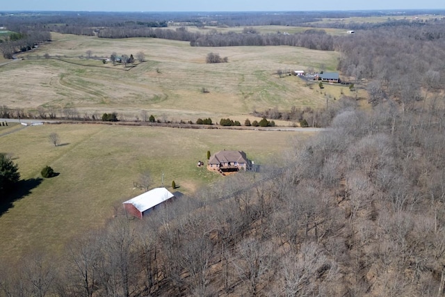 drone / aerial view with a rural view