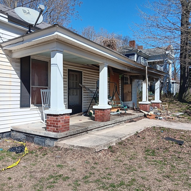 exterior space with a porch