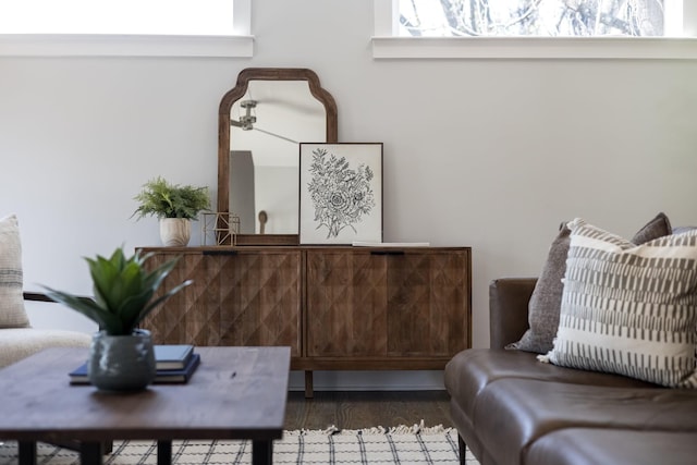 sitting room featuring wood finished floors