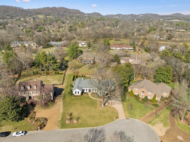 aerial view featuring a mountain view